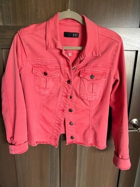 Kut from the Kloth Coral-Pink Denim Jacket